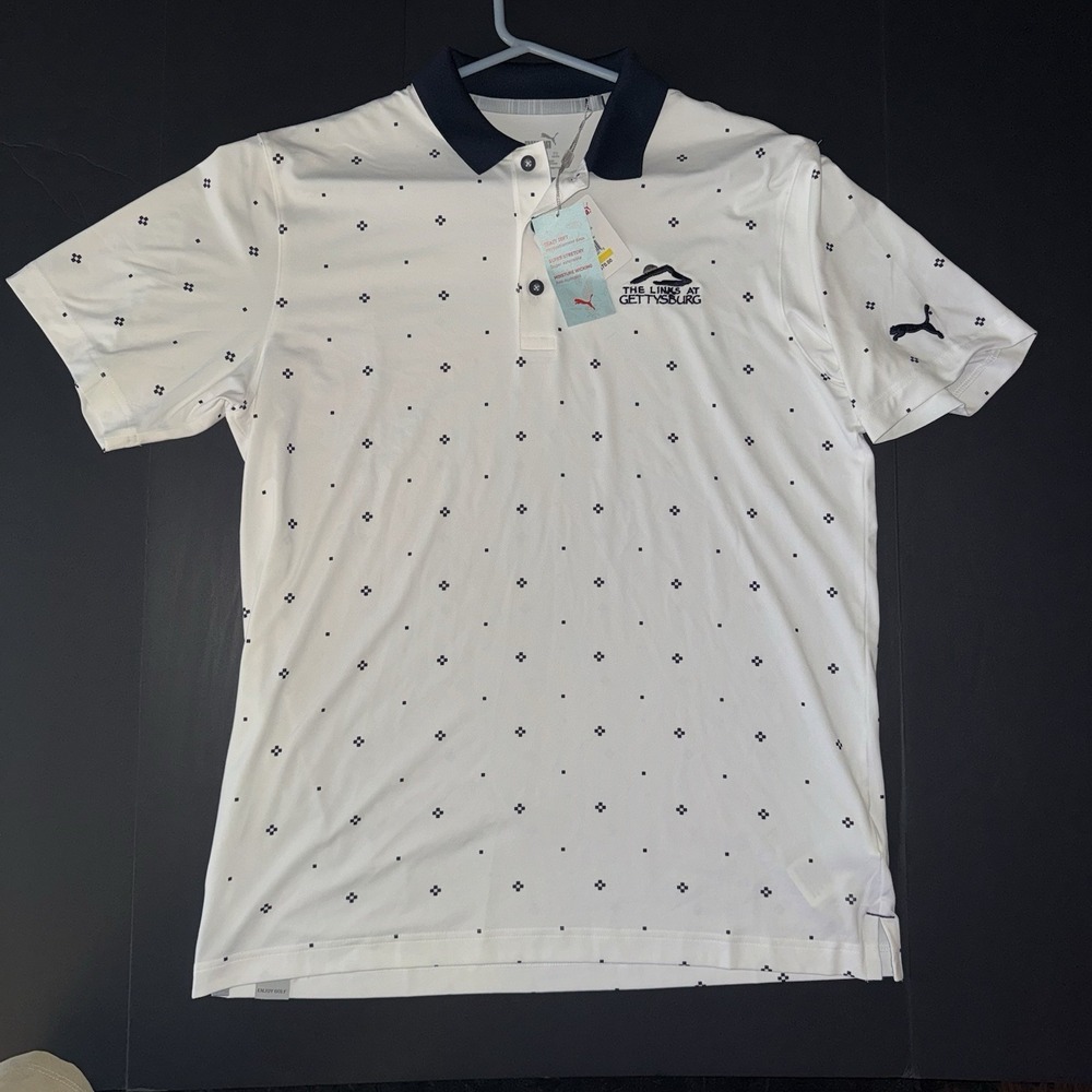 NWT Men's Medium PUMA Cloudspun Gamma Polo The Links at Gettysburg Golf Shirt